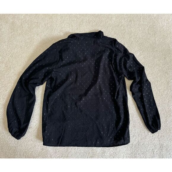 NWT Michael Michael Kors Dark Academia Polka Dot Bow Tie Top Sz M - Picture 6 of 7
